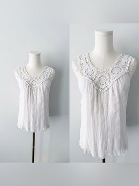 Forever21 white 100% silk boho blouse